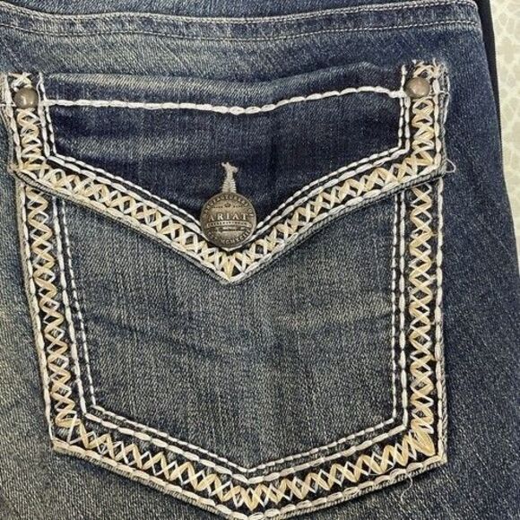 Ariat Riding Britches Blue Straight Leg Jogger Denim Jeans Women Size 28 Reg - Picture 8 of 16